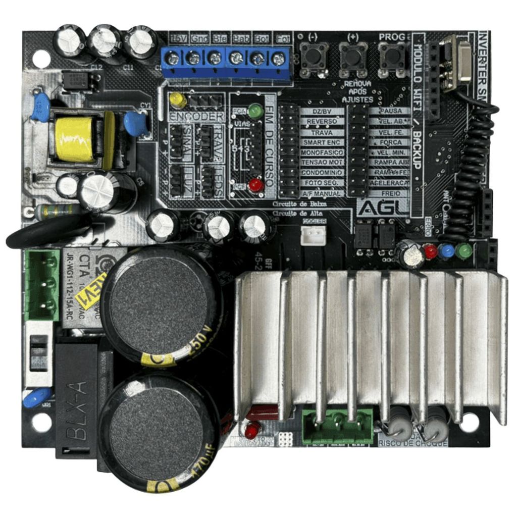 Placa Central Inversora Smart Encoder Motor Portão AGL