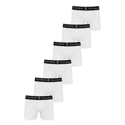 Kit 6 Cuecas Algodão Boxer Polo Wear Branco