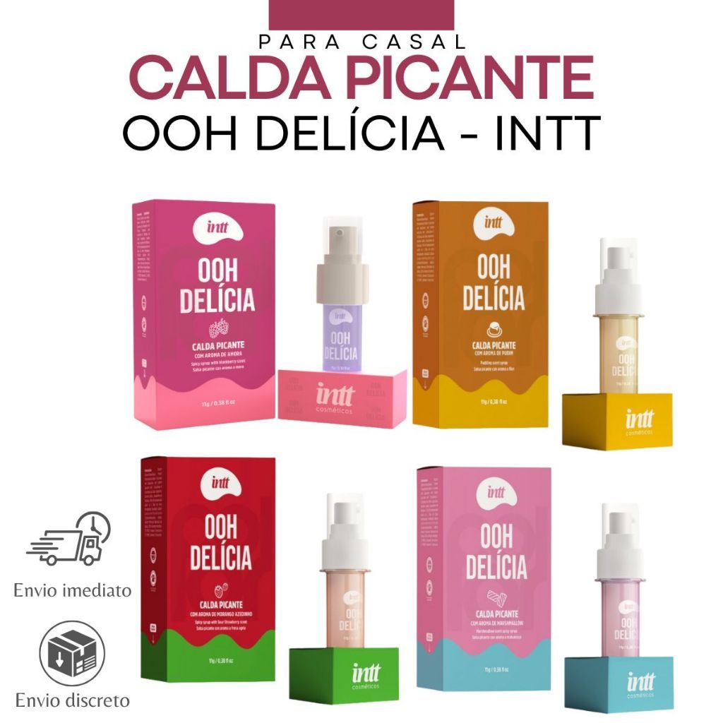Gel Ooh Delícia Calda Picante para Sexo Oral Esquenta Linha Collors 11g 4 Sabores Disponíveis Intt em Oferta na Shopee