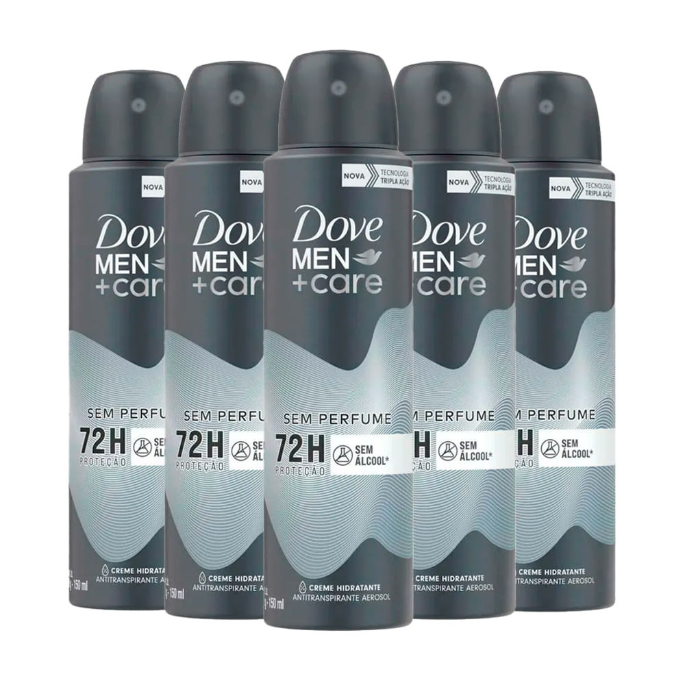 Kit Desodorante Aerosol Dove Men Sem Perfume 150ml - 5 unidades em Oferta na Shopee