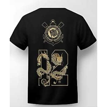 CAMISETA MASCULINA TIMES CORINTHIANS MELHOR DO BRASIL DRAGAO ALGODÃO PREMIUM PLUS-SIZE