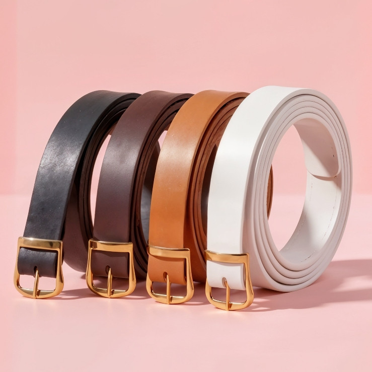 Kit 4 Cintos Feminino Fivela Metalizada Dourada Em Couro Sintético Ecológico Minimalista em Oferta na Shopee