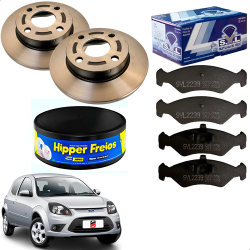 Kit Discos De Freio E Pastilhas Ford Ka 1.0 1997 A 2013. em Oferta na Shopee