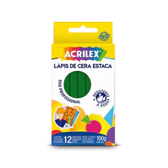 Giz de cera estaca verde 12 unidades 511 Acrilex