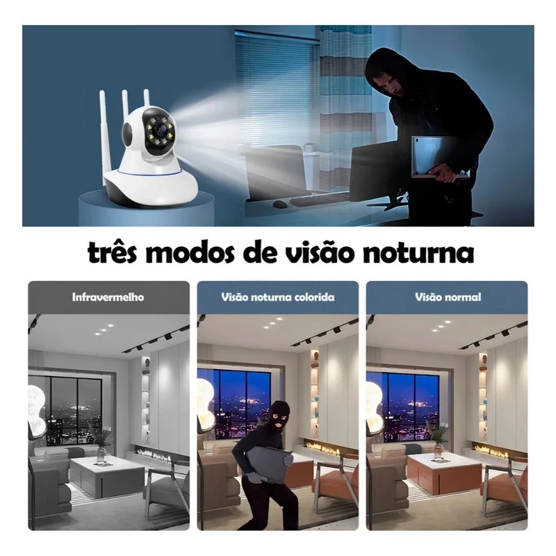 Câmera IP WiFi com 3 Antenas e Visão Noturna — foto 4