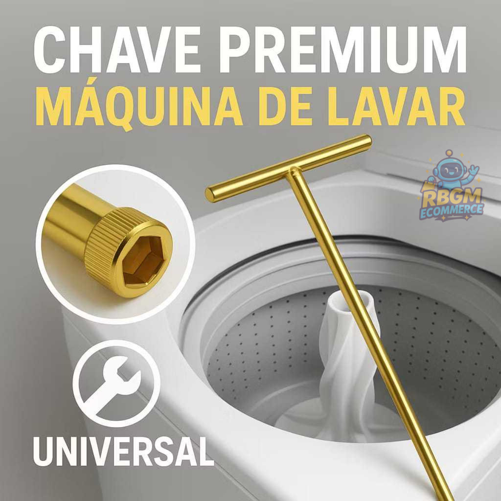 Chave T 10mm Longa 62cm de Máquina de Lavar Roupa Retirar Abrir Agitador Marcas Modelo Universal