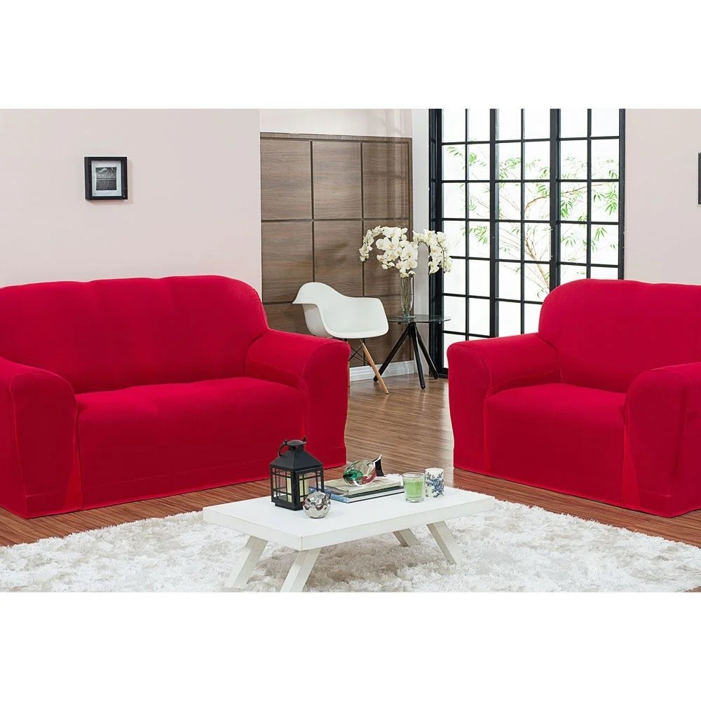 Kit Capa Forro de Sofá Elástica Malha Gel 3 e 2 Lugares Coladinha Ligadinha ajustável *Oferta