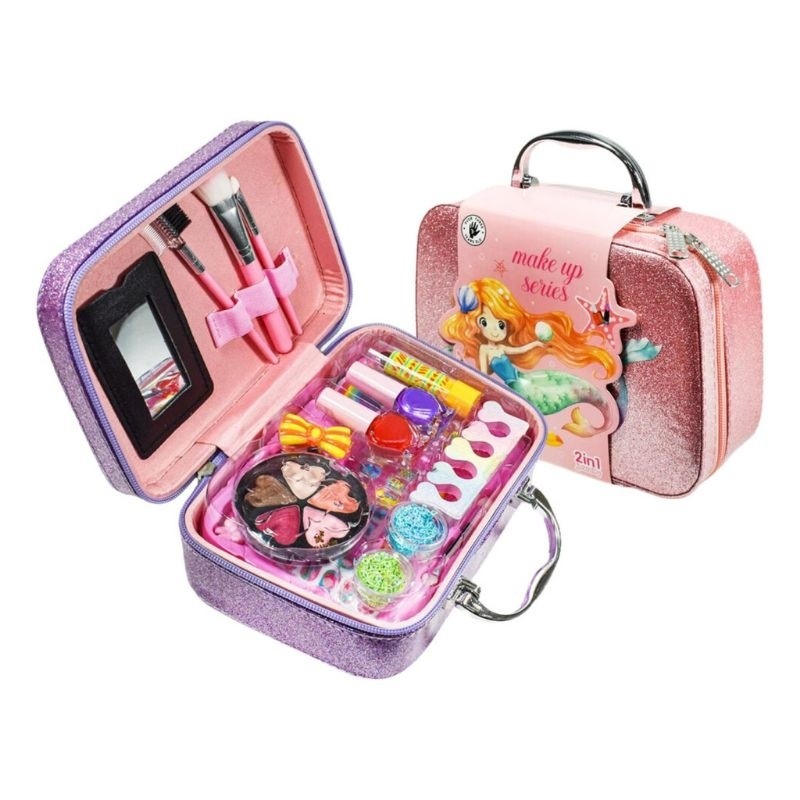Maleta Bolsa de Maquiagem Completa Infantil kit Beleza
