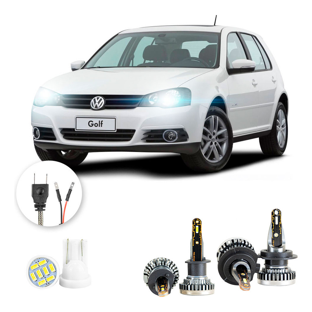 Kit Ultra Led Nano Volkswagen Golf 2007 A 2013 H1 H7 30000lm