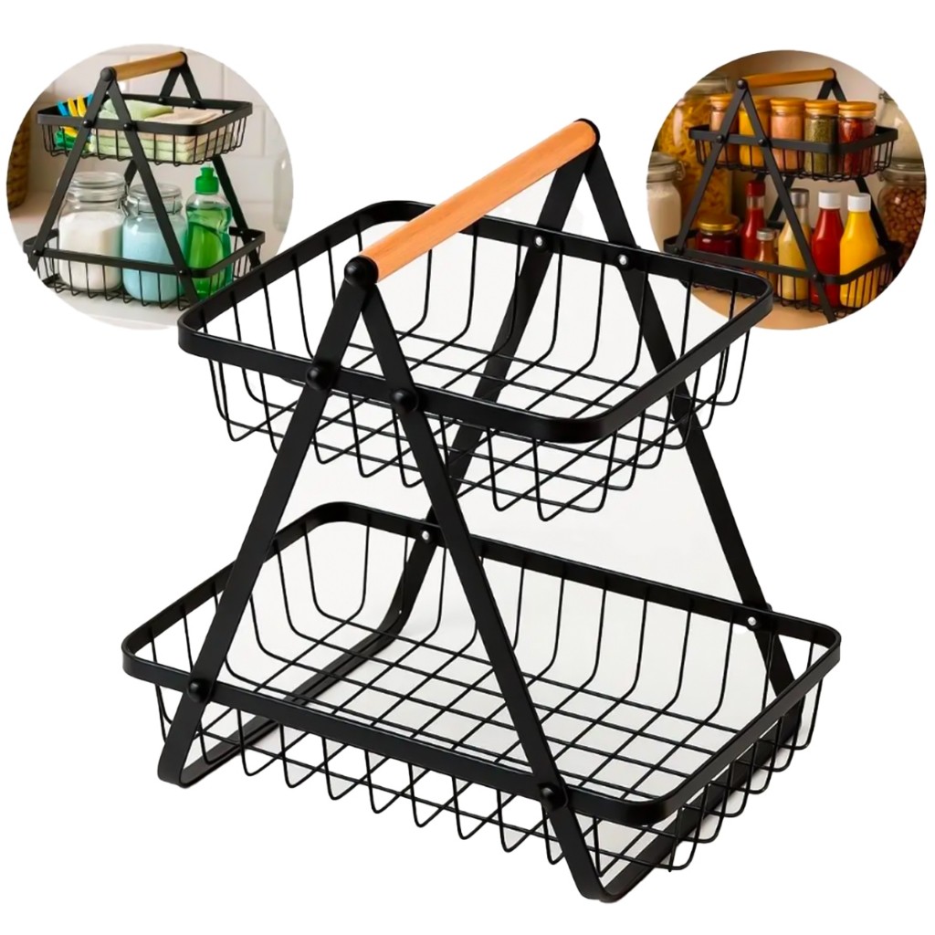 Fruteira De Mesa Moderna Para Frutas Vegetais 2 Andares