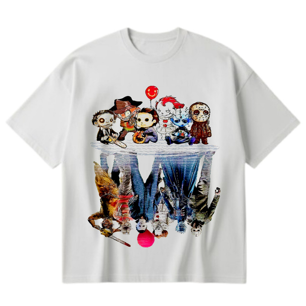 Camiseta Personagem Gótico Halloween Camisa Filmes de Terror Masculina e Feminina