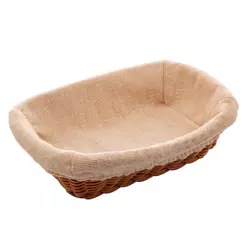 Cesta Retangular com Forro Lyor de Rattan Plástico 24cm