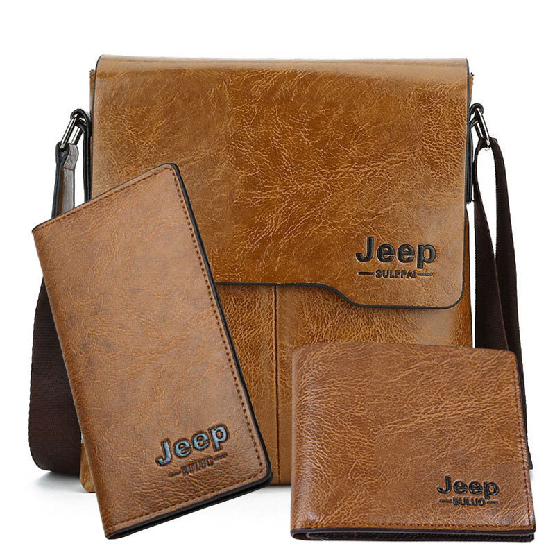 Bolsa mensageiro masculina retrô novo estilo bolsa masculina da moda jeep lazer bolsa de ombro de viagem em Oferta na Shopee