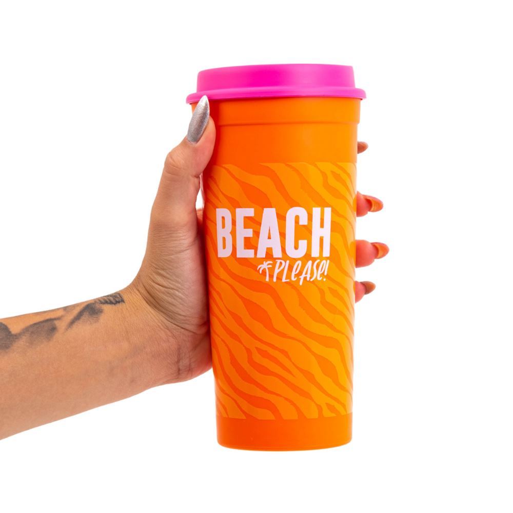 Copo Canudo Slim 650ml Power Solar | Copo Plástico com Canudo para Bebidas Geladas