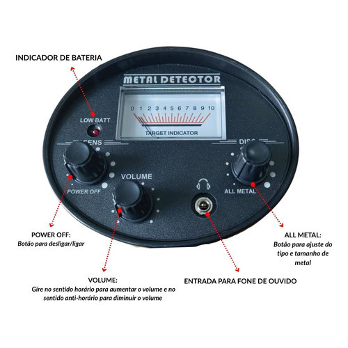 Detector de Metais Profissional Importway IWDM009 Até 1 Metro com Pinpointer e Bobina à Prova d’Água · foto 2