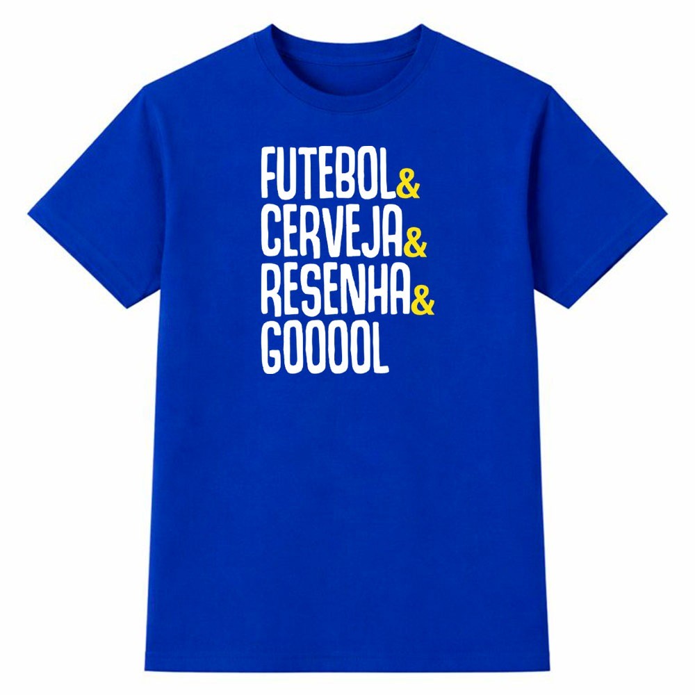 Camiseta Masculina 100% Algodão Futebol Resenha Copa do Mundo Brasil Torcida Moda Casual