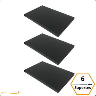 Kit 3 Prateleira Preta 30X20 + Suporte Flutuante Mdf  Organizadora Decoração Cozinha Banheiro Sala em Oferta na Shopee
