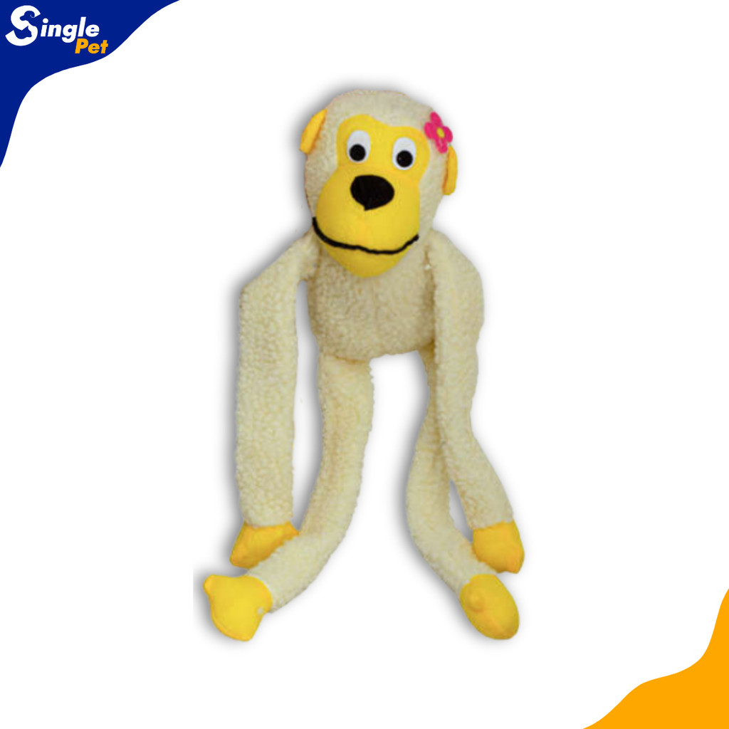 Brinquedo Macaca Mãe Savana – Pelúcia com Mordedor e Apito para Cães (40cm)