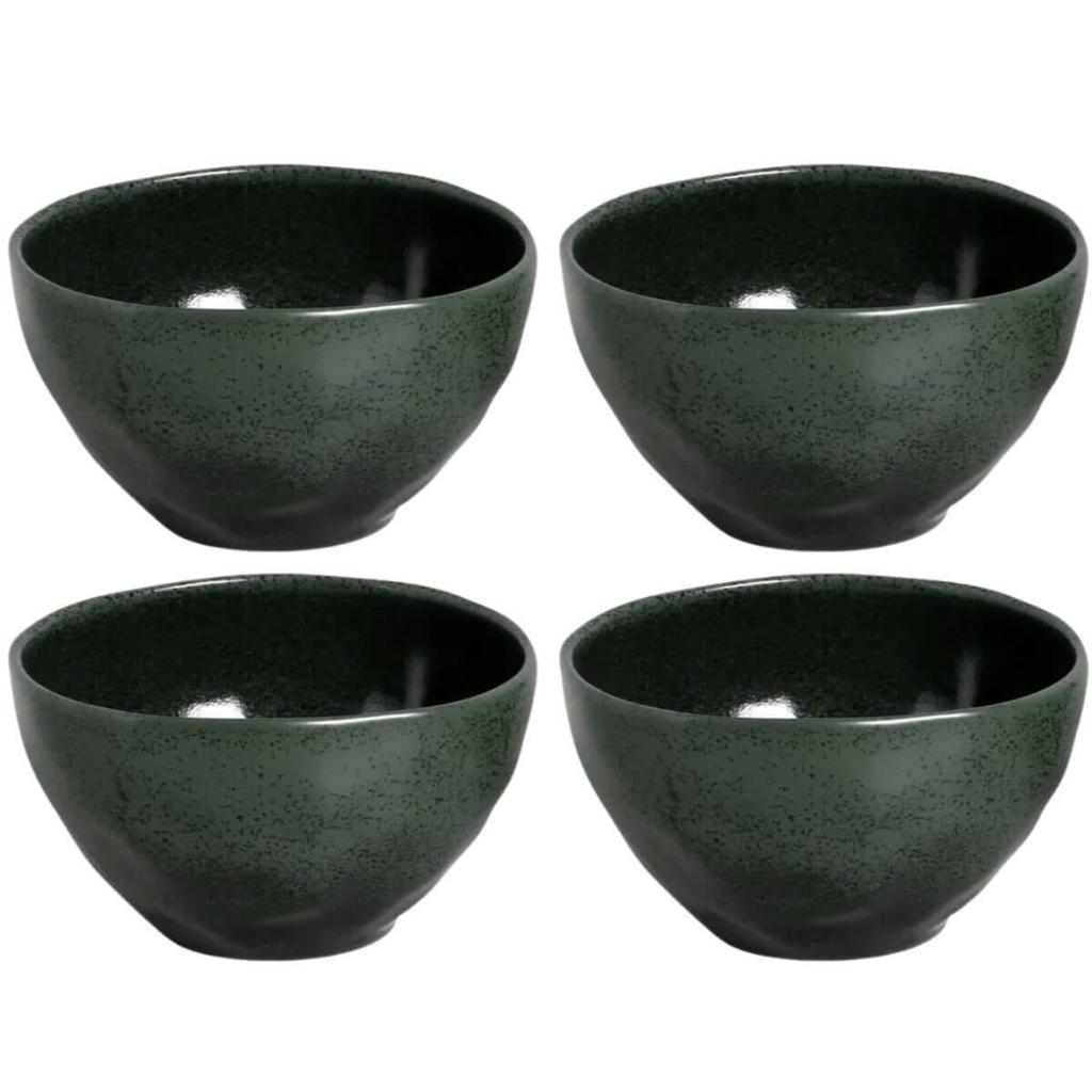 Kit 4 Bowls Orgânico Arauco 558ml Porto Brasil Verde Cerâmica Cozinha Multiuso Tigela Servir Mesa