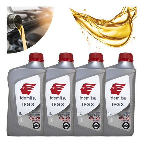 Kit 4l Oleo De Motor 0w20 Sintético Gf-6 Idemitsu Ifg3 Honda em Oferta na Shopee