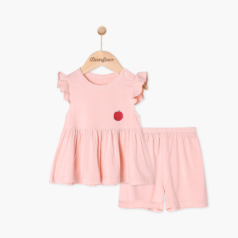 Little Denver Bebê Menina Terno Verão Seda Gelo Estilo Fino Menina Moda Saia de Bebê Shorts Vestido de Verão de Duas Peç