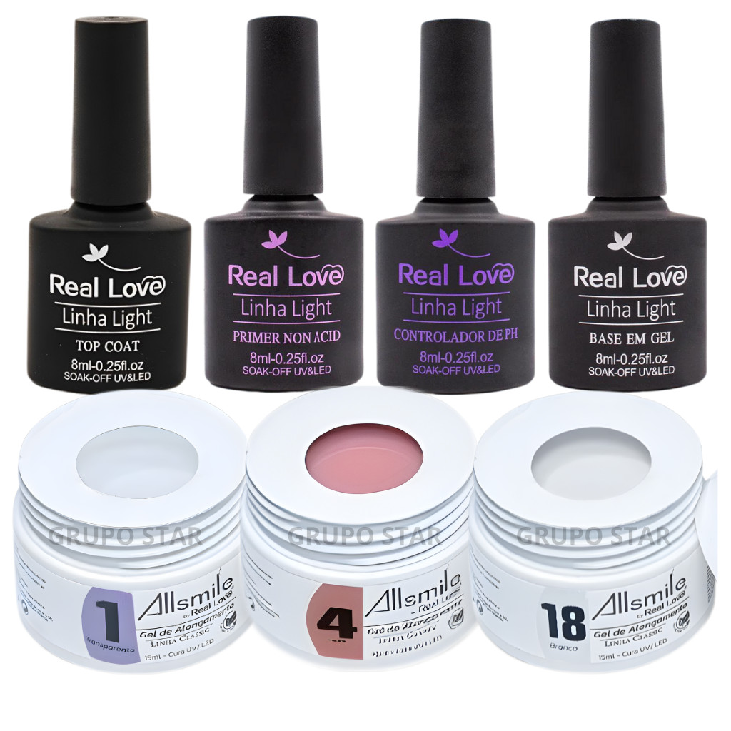 Kit Alongamento de Unha Real Love Completo em Oferta na Shopee