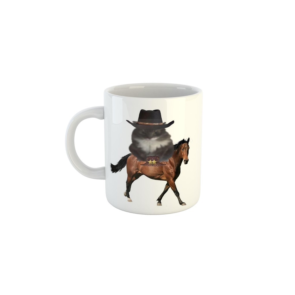 Caneca Figurinha Gatinho cowboy do Faroeste