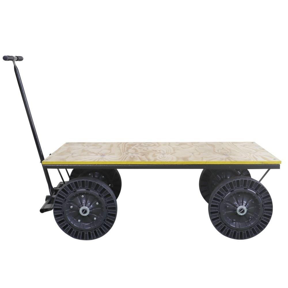 Carro plataforma c/ tampo em madeira cap. de 300 kg Lynus