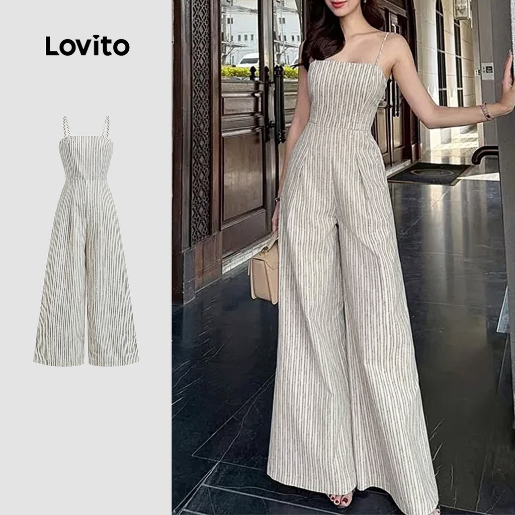 Lovito Macacão Casual Geométrico Primavera/verão para Mulheres L138ED566 em Oferta na Shopee