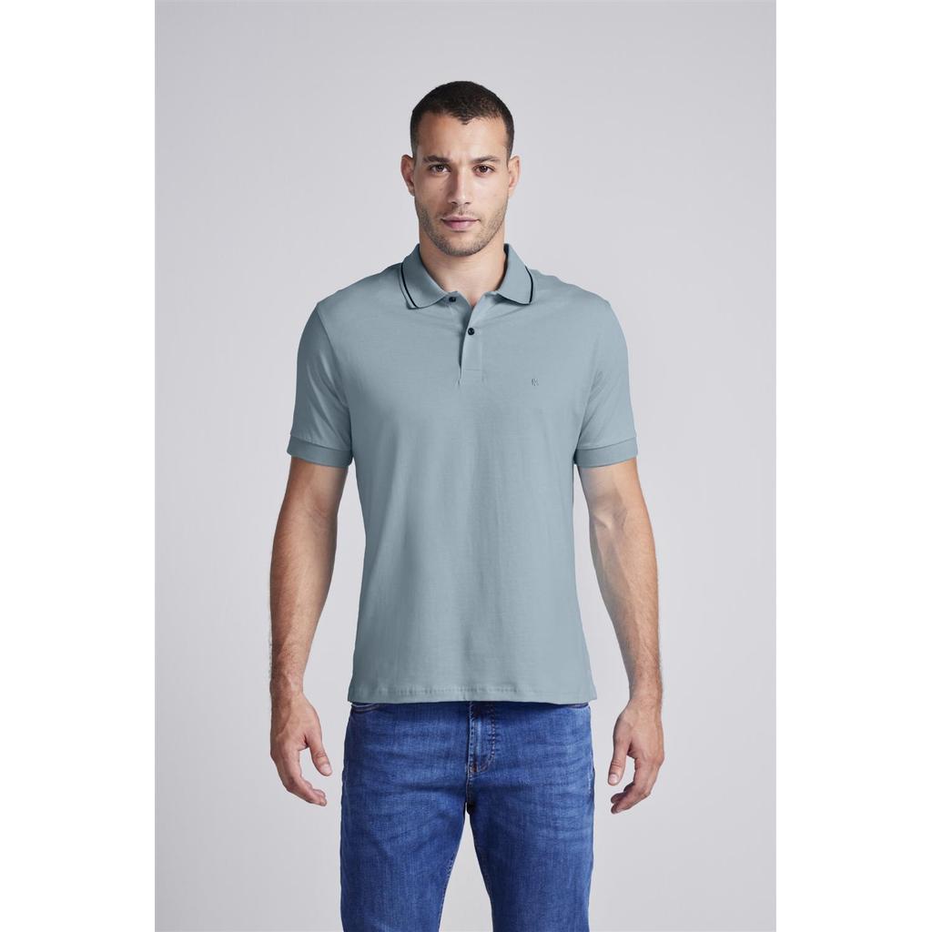 Polo Manga Curta Comfort Malha Básica  - Verde Cedro
