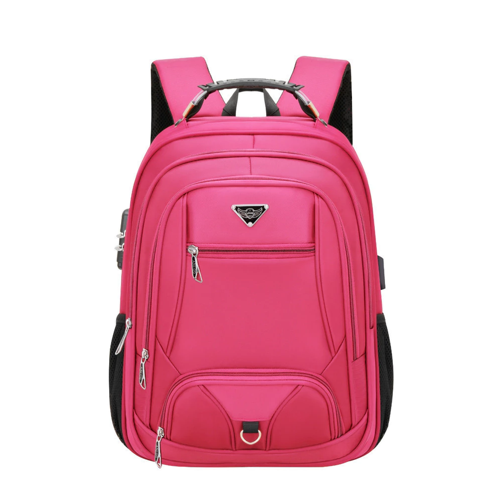 Mochila feminina masculina grande com trava de segurança para porta USB/telefone MARISA