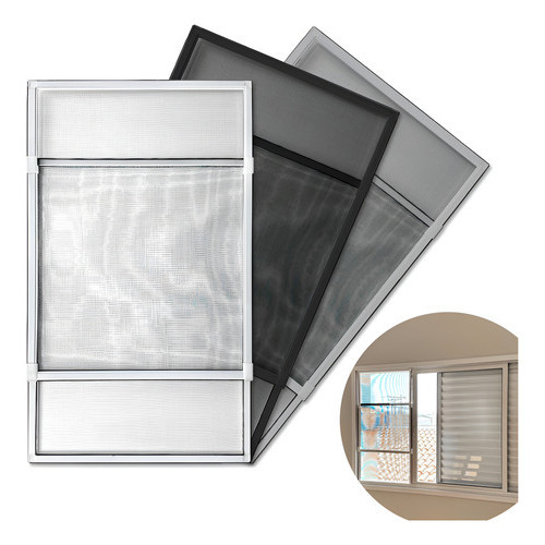 Tela Mosquiteira Alumínio Janela 1 Kit Regulável 50*70-134cm Perfil Preto / Tela Preta em Oferta na Shopee