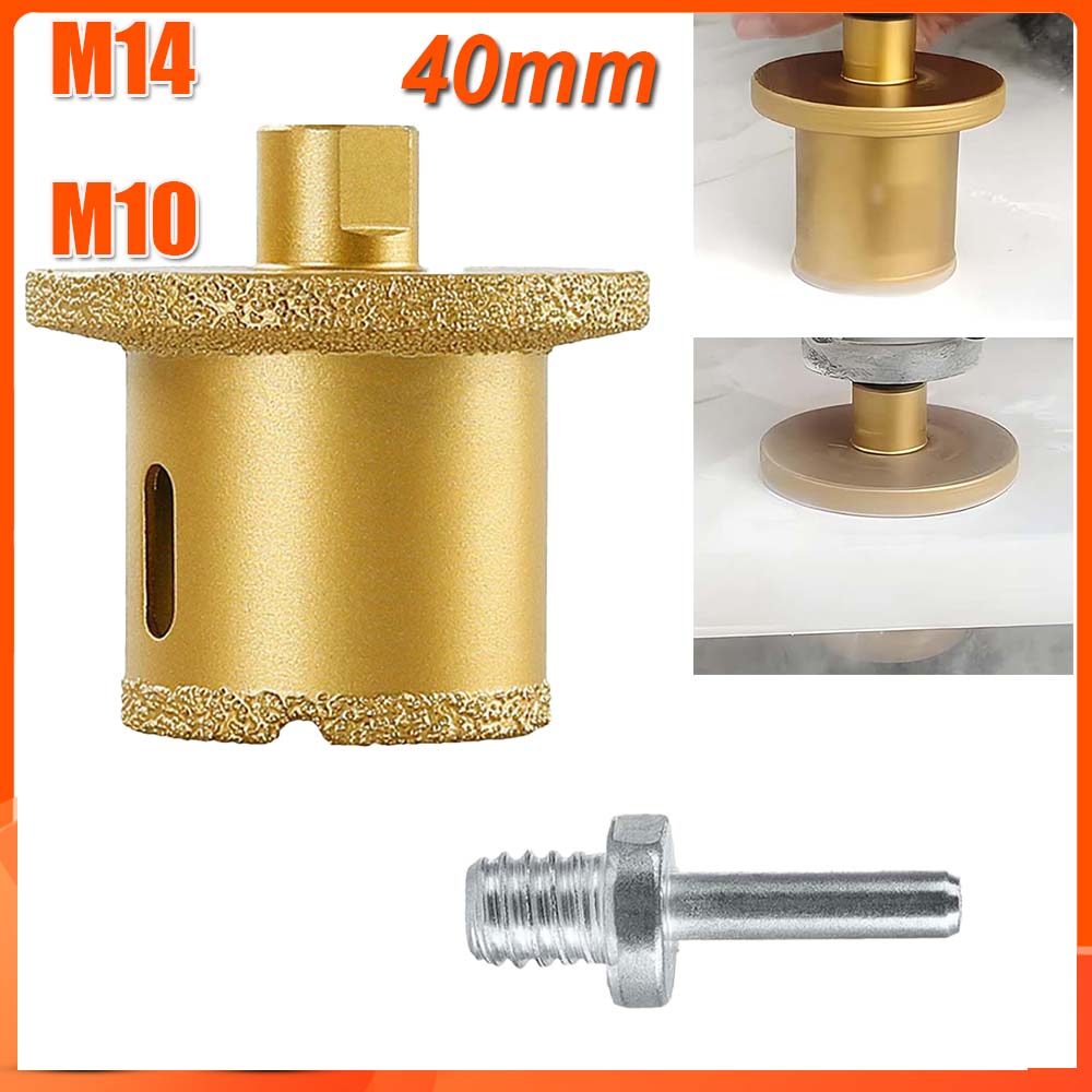 M10/M14 36mmx40mm  Broca Serra Copo Diamantada Eletrolítica Para Furadeira Furar Porcelanato Vidro Cerâmica