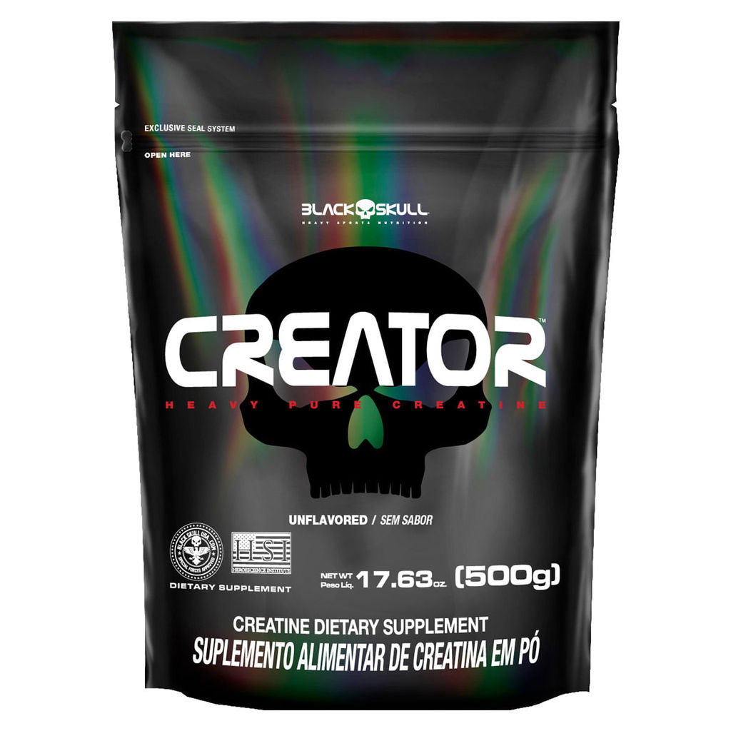 Creator - Creatina Monohidratada - Refil 500g - Black Skull em Oferta na Shopee