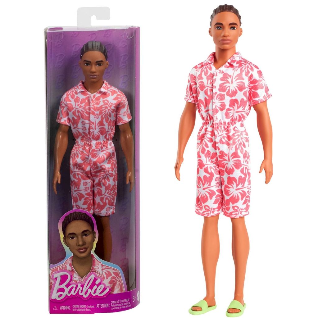 Boneco Ken Moreno Macacão Havaiano #235 - Barbie Fashionistas - Mattel