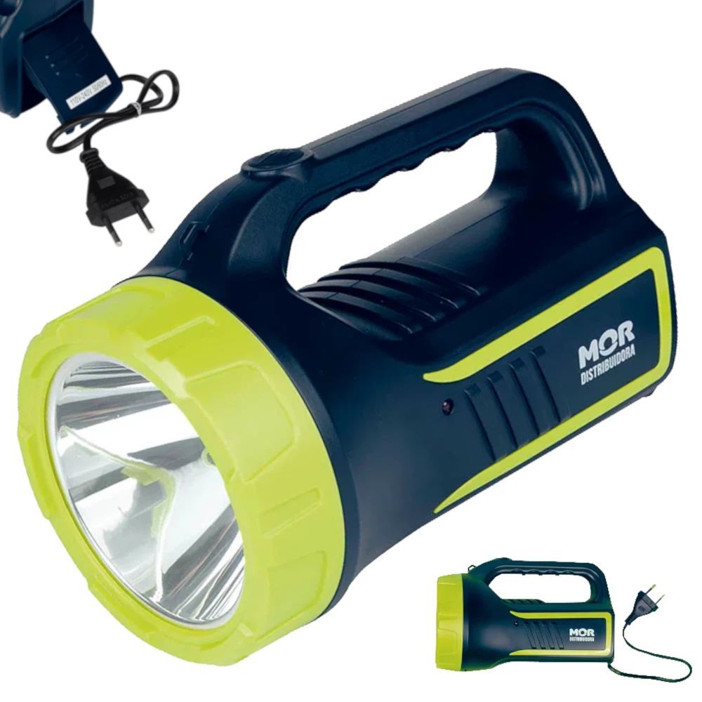 Lanterna Holofote Power Led Recarregável 265 Lúmens Camping Pesca Mor