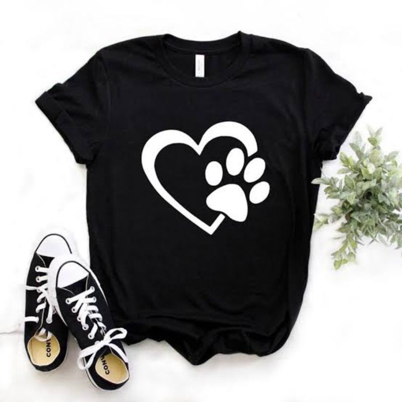 Camiseta Unissex em Algodão Linda Camiseta Baby Look Love Dog -  Feminina Algodão T-shirt Desenho Amo Cachorros Camisa C