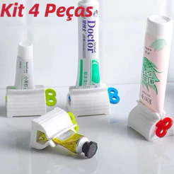Kit 1/2/ 3/4 Espremedor Pasta de Dente Suporte Dispenser Tubo Creme Dental