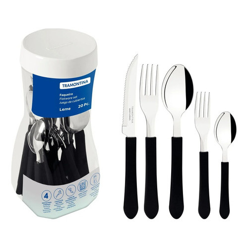 Faqueiro Tramontina Leme Em Aço Inox 20 Peças