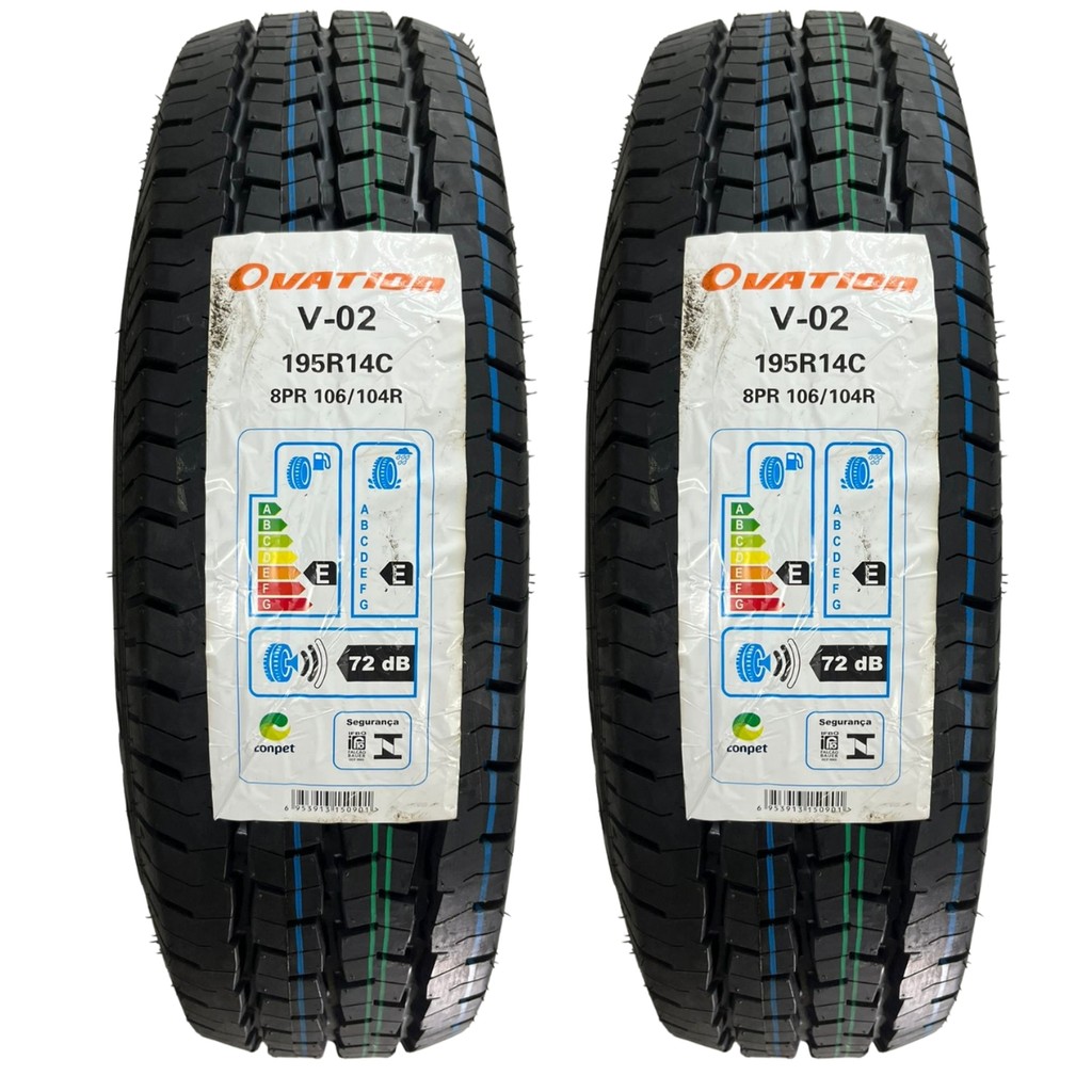 KIT 02 PNEUS 195R14C 106/104R OVATION V-02 CARGA BONGO ARO 14