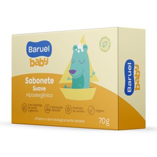 Sabonete Infantil Baruel Baby Suave Manteiga de Karité Glicerina 70g em Oferta na Shopee