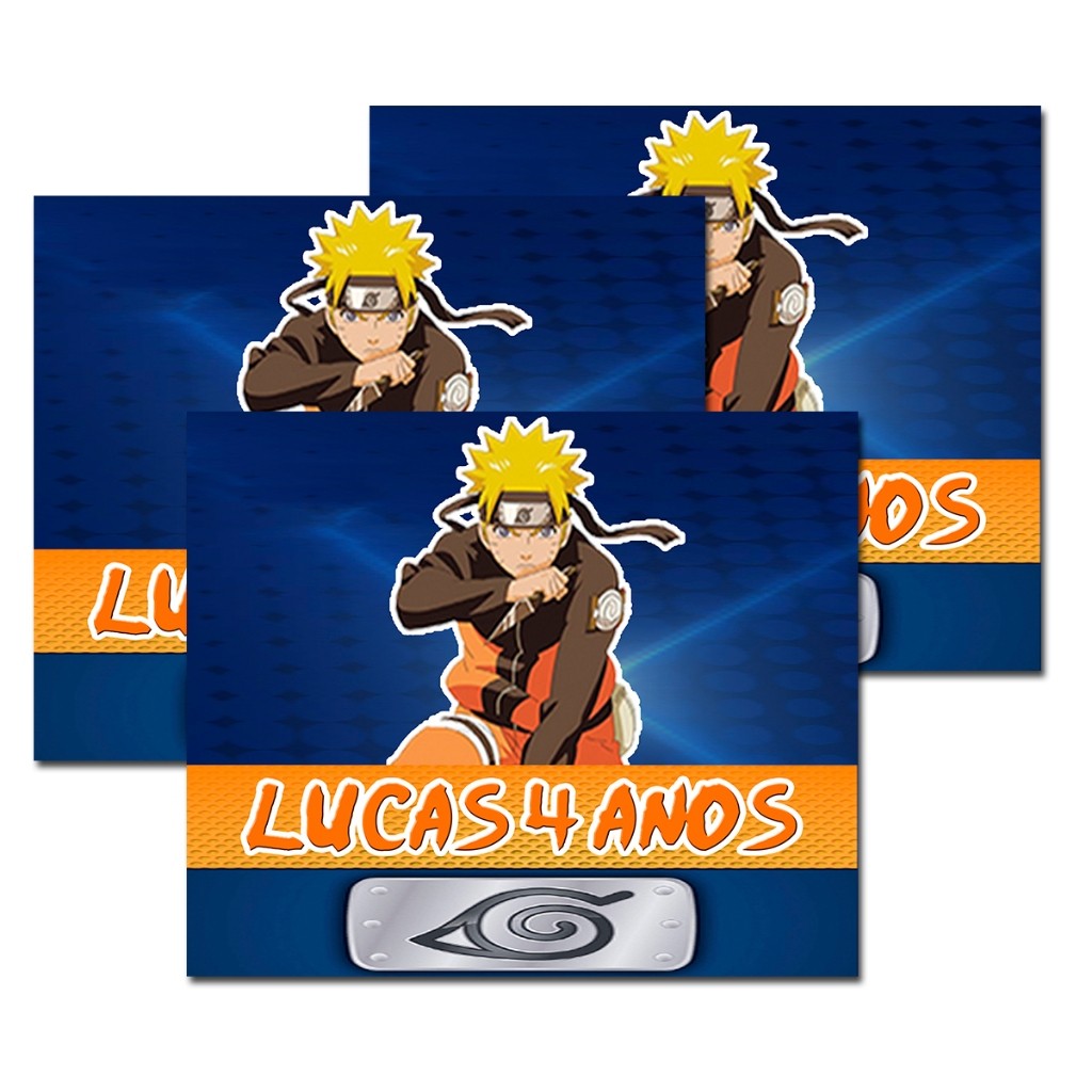 Kit  Adesivos personalizados Tema Naruto 5cm x 5cm para caixinha Acrílica, Lembrancinha pra Festa em geral.