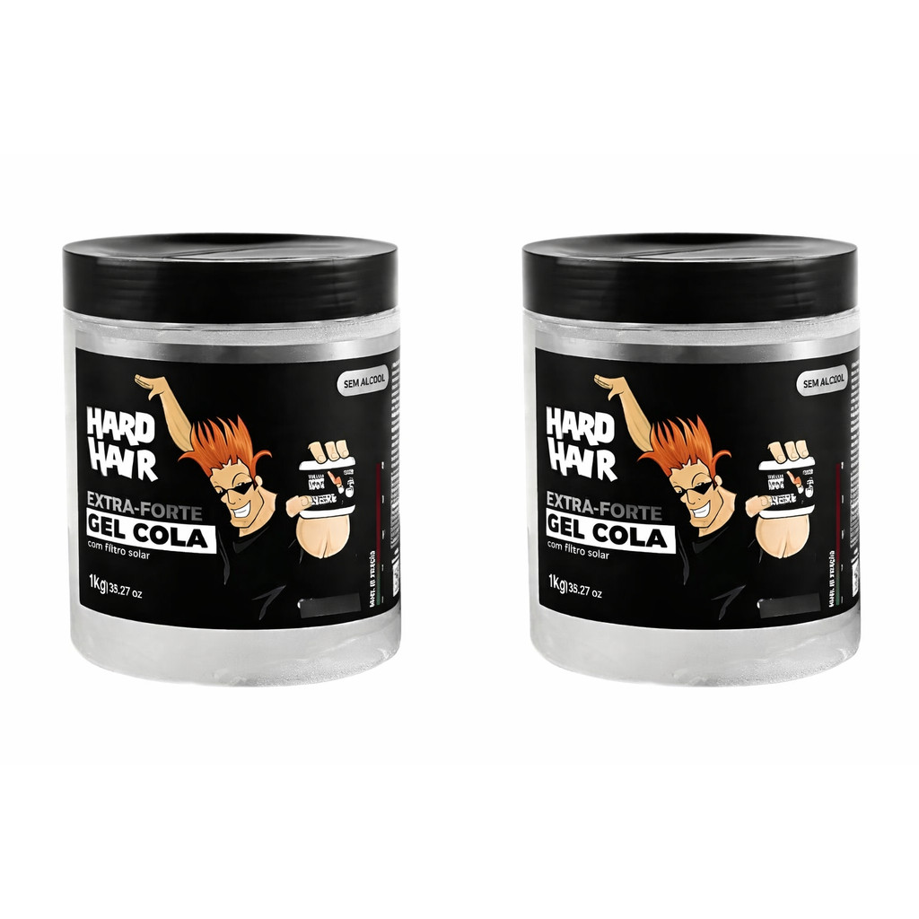 Kit Gel cola hard hair 1kg - 2 unidades em Oferta na Shopee
