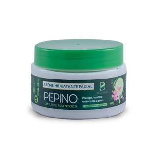 Creme Hidratante Facial 100g - Pepino e Rosa Mosqueta - Vegano e Antissinais - BioSeiva em Oferta na Shopee