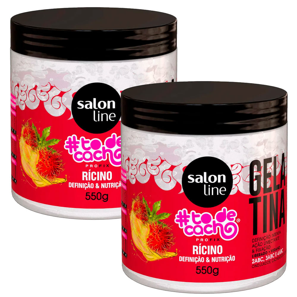 Kit Gelatina Salon Line To De Cachos Óleo De Rícino 550g - 2 Unidades em Oferta na Shopee