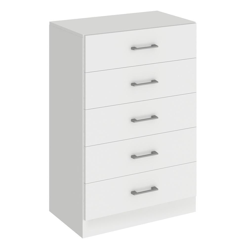 Cômoda Alta com 5 Gavetas 60cm Aruba CO900 Cor Branco - Fellicci Móveis
