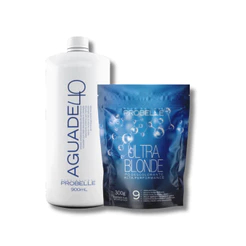 kit Pó Descolorante Ultra Blond 300g + Agua oxigenada cremosa 40 vol 900ml probelle
