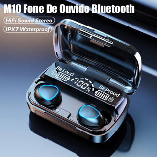 Fone Bluetooth M10 TWS 5.1 Sem Fio Estéreo com Case Carregador Power Bank em Oferta na Shopee