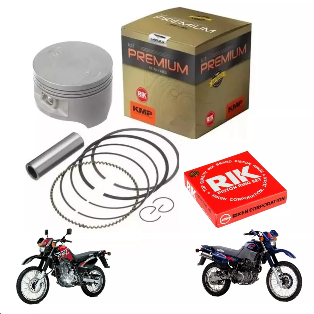 Kit Pistão Anéis Rik Premium Kmp XT 600e Std 0.25 0.50 1.00