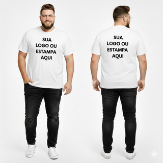 Camisa Personalizada Plus Size G1 ao G4 Sua Estampa Logo Marca 100% algodão